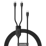 کابل دو سر Type C به Type C و لایتنینگ فست شارژ Baseus 100W Fast charging Data Cable CA1T2-F01
