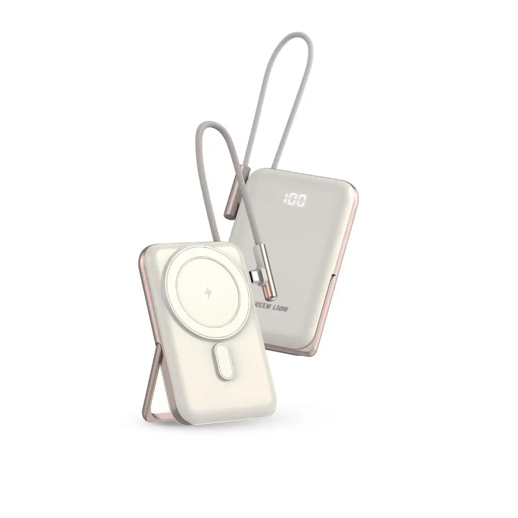 GNMTMAGPBBG-Green-Lion-Monte-Carlo-Magsafe-Power-Bank-10000mAh-PD-20W-Beige