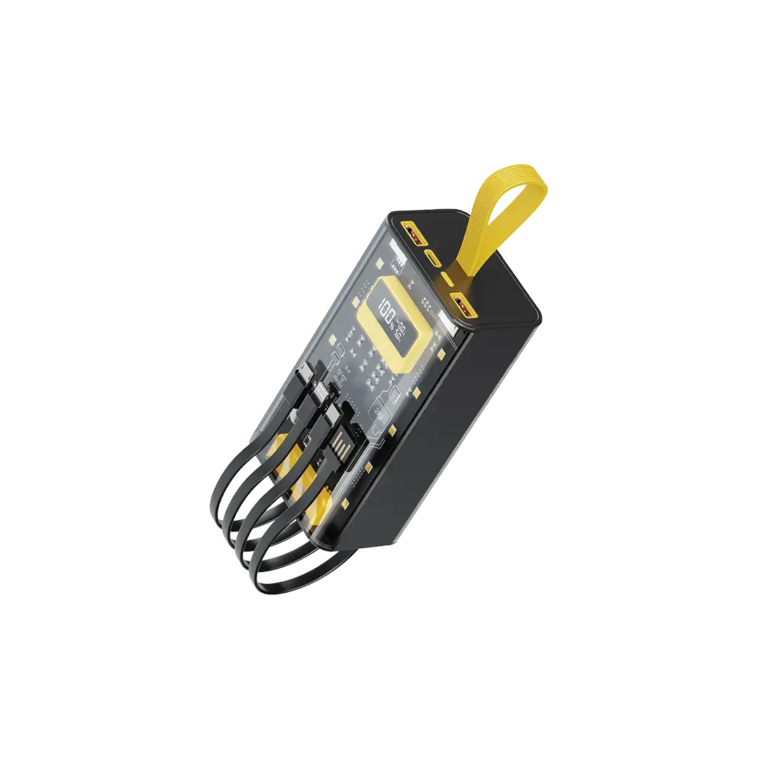 Green Lion Transparent Pro 30000mAh Power Bank - Black_Yellow