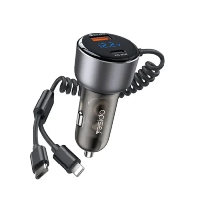 شارژر فندکی 60 وات یسیدو مدل Y58 به همراه کابل تبدیل USB-C