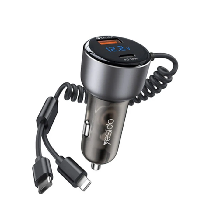 شارژر فندکی 60 وات یسیدو مدل Y58 به همراه کابل تبدیل USB-C