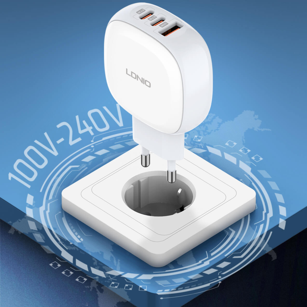 شارژر دیواری الدینیو Ldnio Q3611 GaN (5)