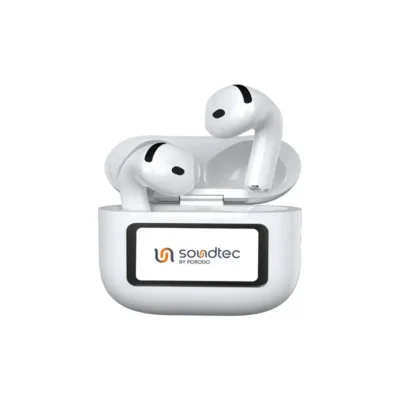 هدفون بلوتوثی نمایشگر دار پرودو مدل Porodo Soundtec Glimpse ANC PD-STWLEP040-WH