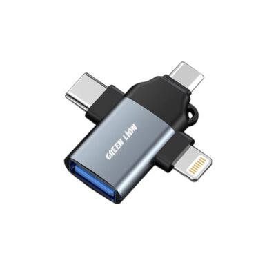 مبدل سه کاره OTG گرین لاین (Lightning / Micro / Type-C) Green Lion GN3IN1OTGGY