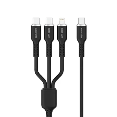 کابل تایپC به لایتنینگ و تایپC مدل Green Lion 3in1 Silicone Cable