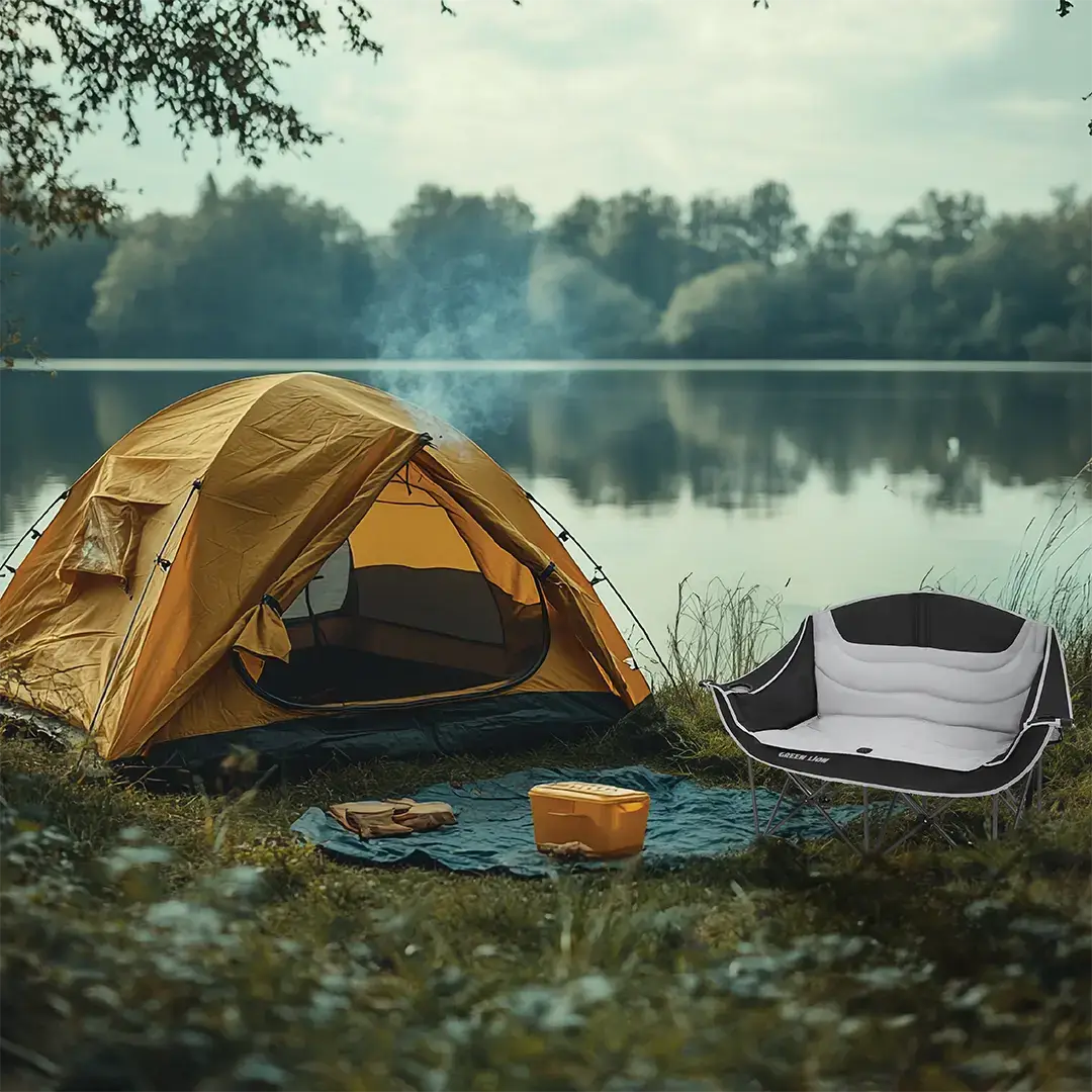 Green Lion Double Camping Chair - Beige (2)