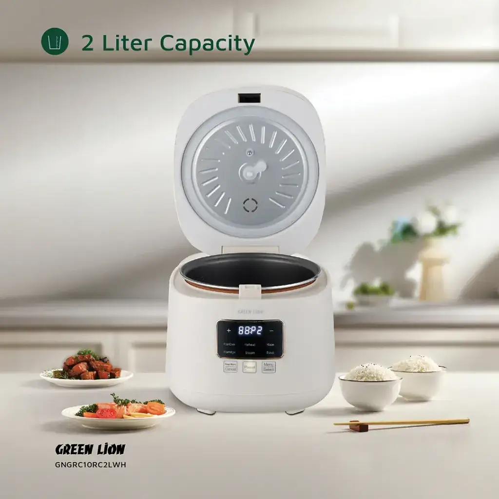 Green Lion GRC-10 Digital Rice Cooker 2L - White (4)