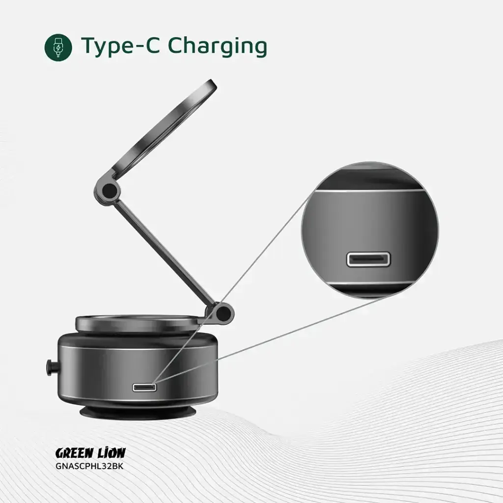 Green Lion GX-32 Auto Suction Phone Holder - Matte Black