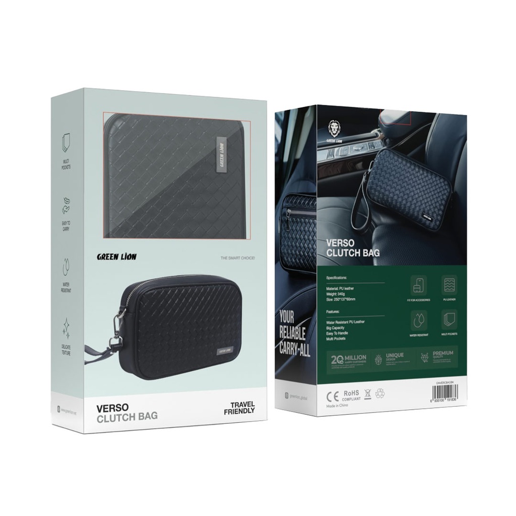 Green Lion Verso Clutch Bag - Black (1)