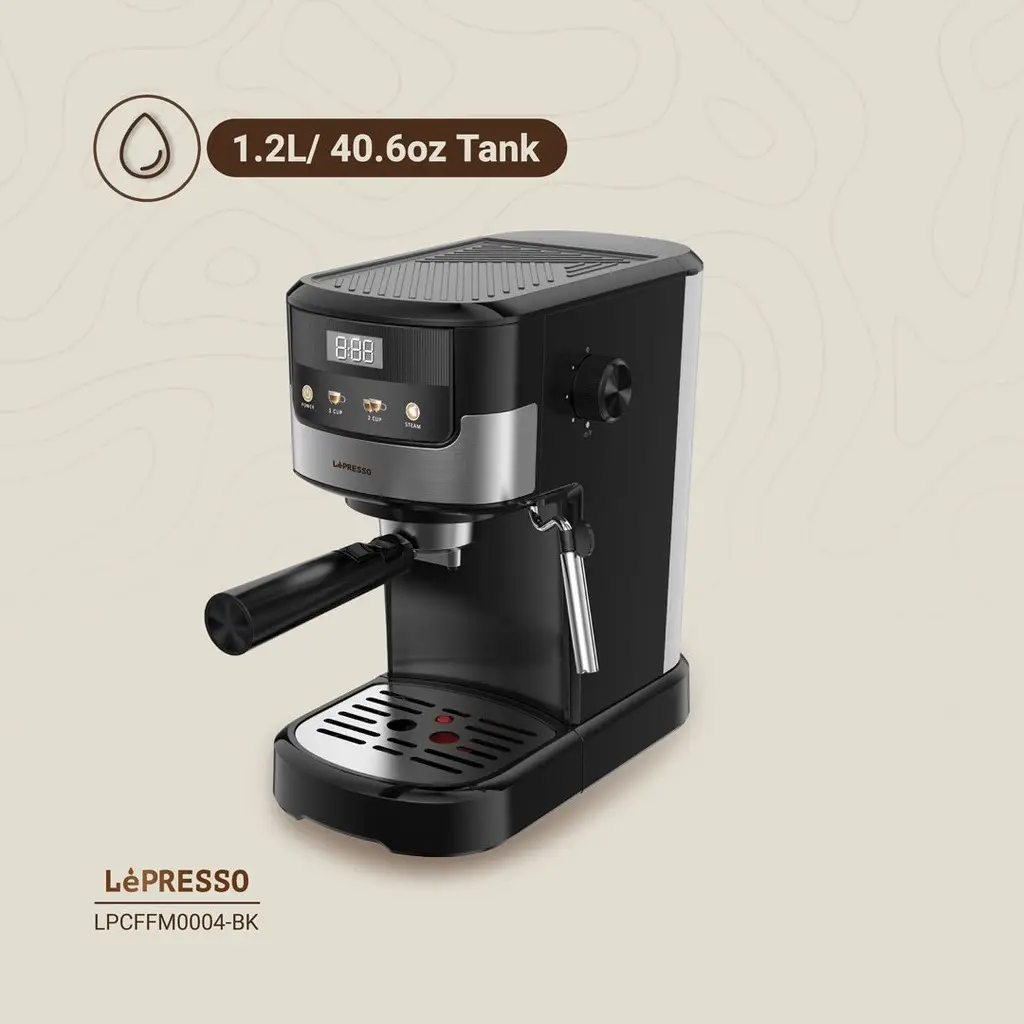 Lepresso Suprema Espresso Machine Advanced Touch Display Milk Steamer & Intuitive Controls _LP004__LPCFFM0004-BK_