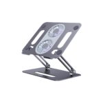 استند لپ‌تاپ قابل تنظیم با فن خنک‌کننده پرودو مدل Porodo Adjustable Laptop Stand PD-ALSCF-GY