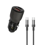 شارژر فندکی تایپ سی شفاف پرودو مدل Porodo 95W Car Charger Transparent With 0.9M USB-C PD-FWCH048-C-GY