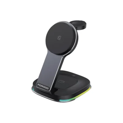 استند وایرلس شارژ سه کاره پرودو Porodo Compact Folding Wireless PD-FWCH063