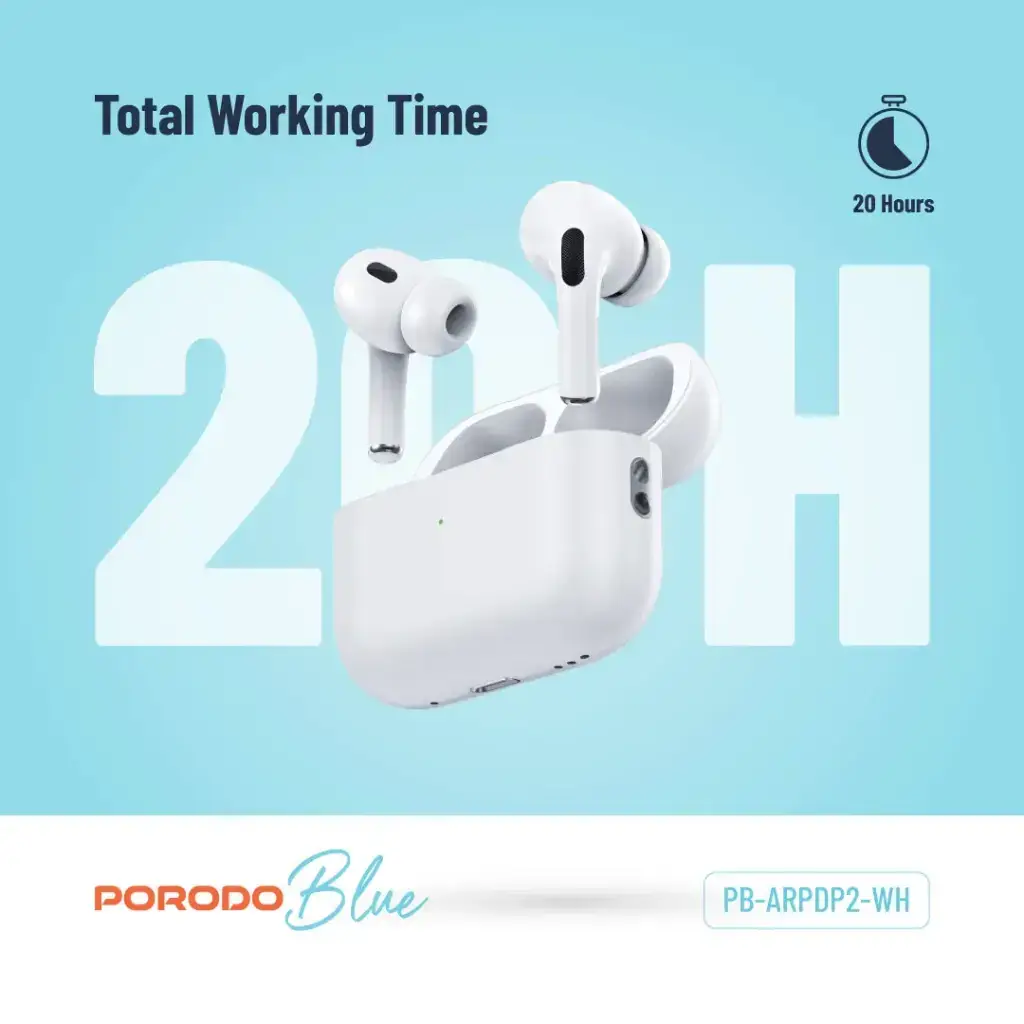 Porodo Blue Deep Bass Wireless Earbuds Pro 2 with Swipe Volume (2)