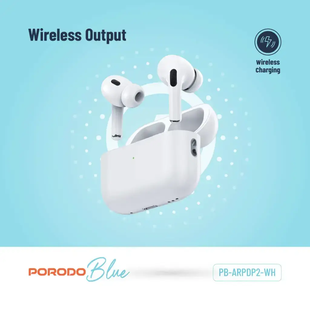 Porodo Blue Deep Bass Wireless Earbuds Pro 2 with Swipe Volume
