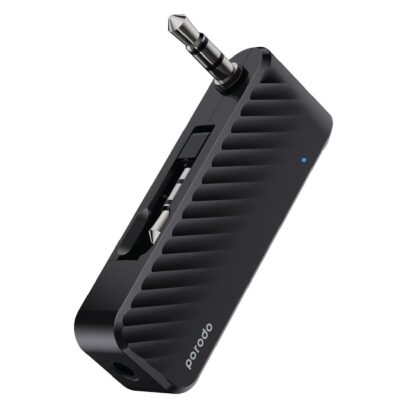 گیرنده صوتی بلوتوث پرودو مدل Porodo Bluetooth Audio Transmitter Dual Aux Jack PD-BTATR-BK