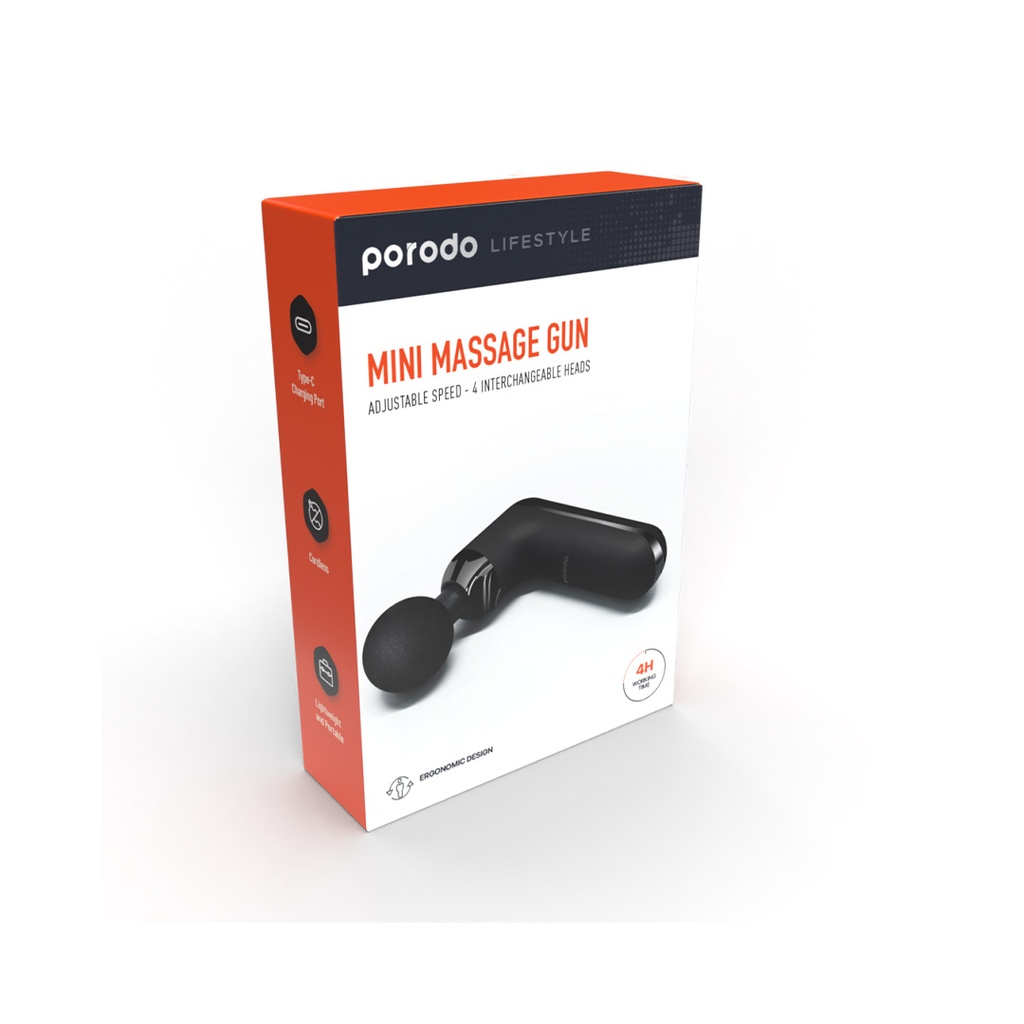 Porodo Lifestyle 12V Varying Speed Mini Massage Gun With USB-C Port 2000mAh (1)