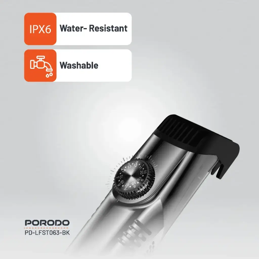 Porodo Lifestyle Air Suction Beard & Body Trimmer - Black (6)