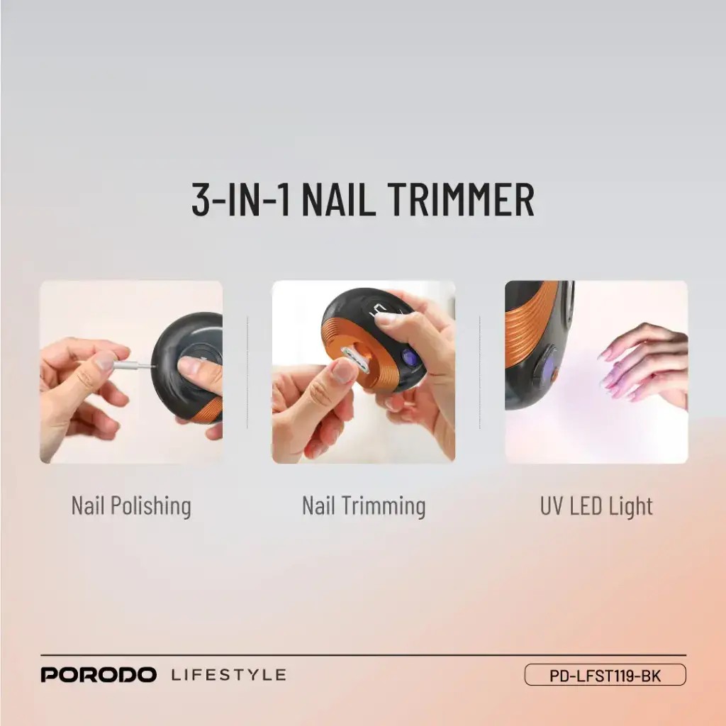 Porodo Lifestyle All-In-One Nail Trimmer Set - Black (2)