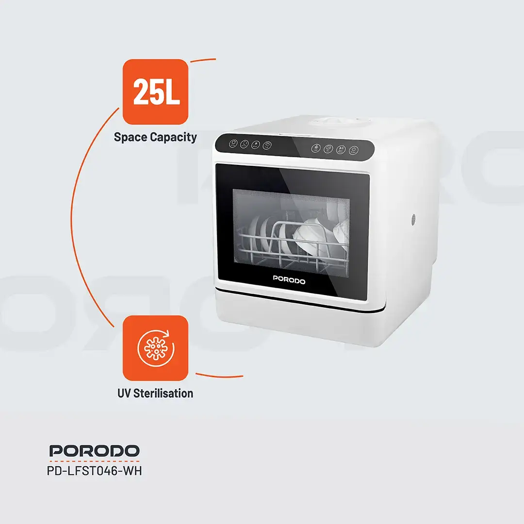 Porodo-Lifestyle-Counter-Top-Dishwasher-White-2