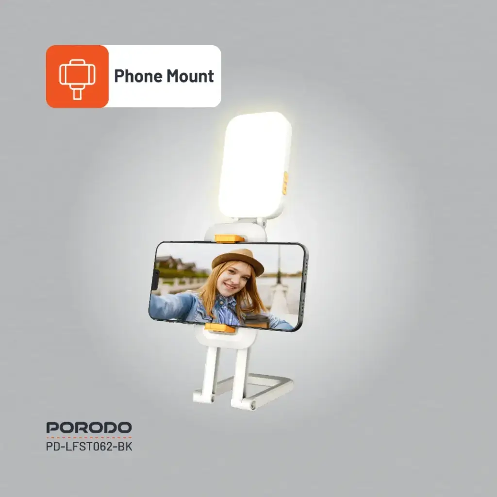 Porodo Lifestyle Phone Stand Fill Light - Black (3)