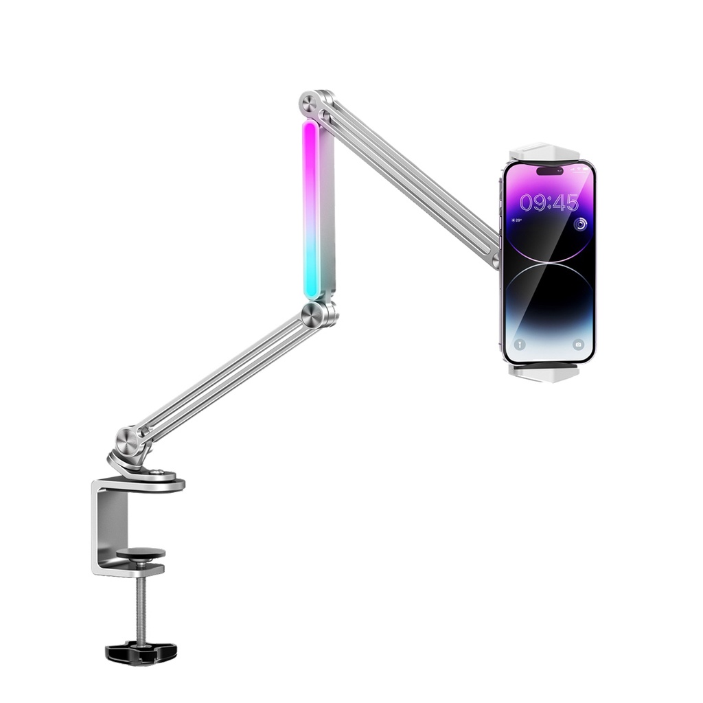 Porodo Multi-Joint Aluminum Desk Mount - Grey (1)