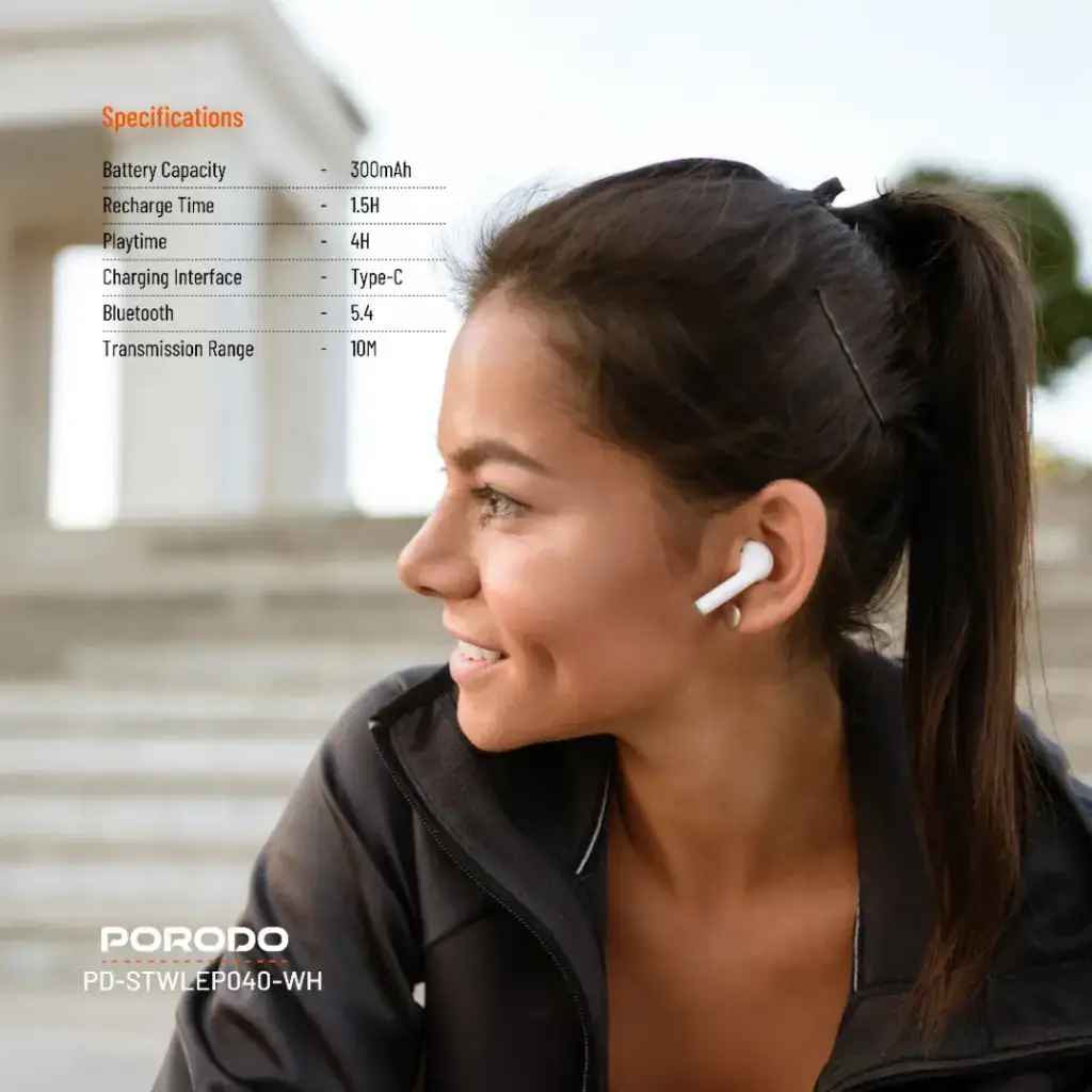 Porodo Soundtec Glimpse ANC - White