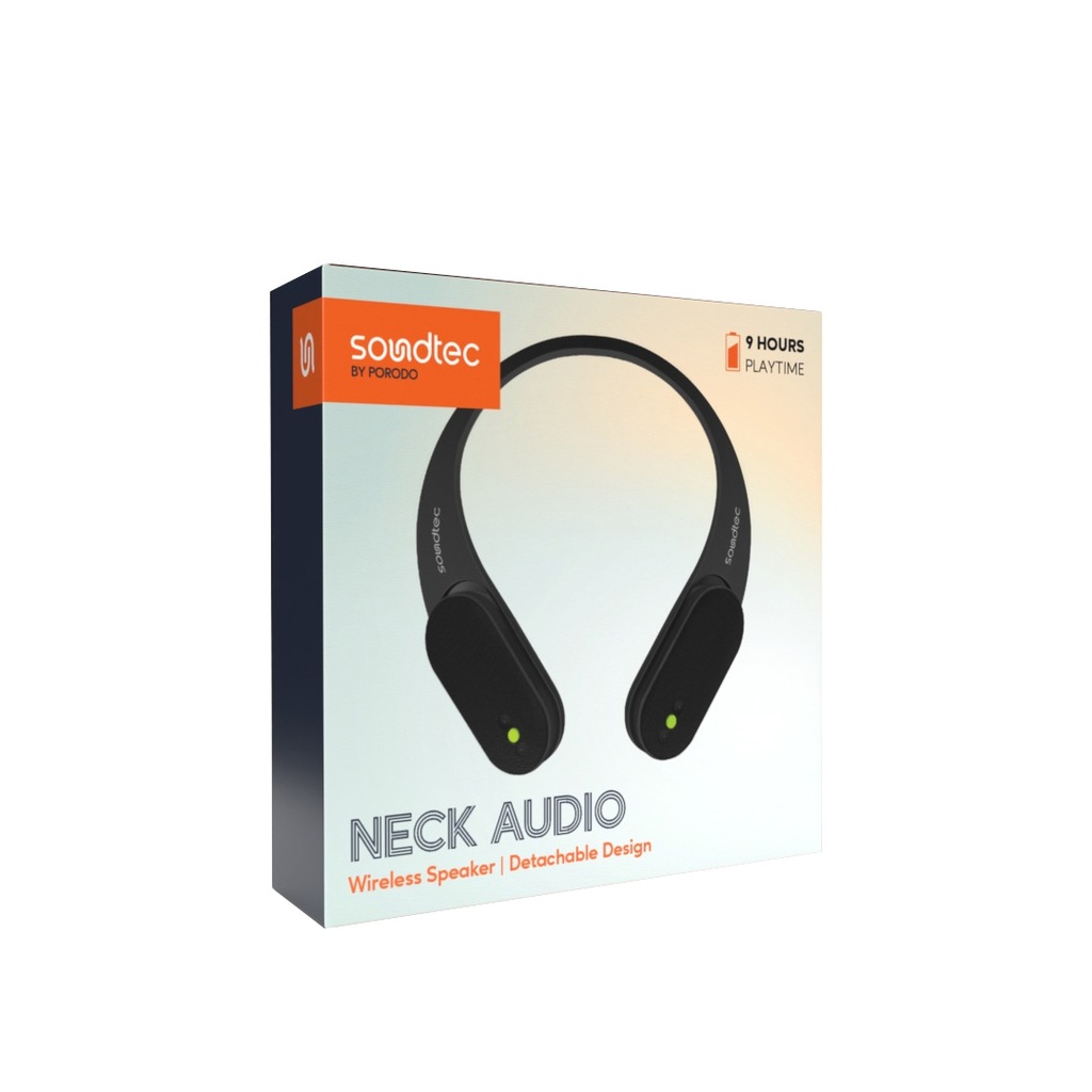 Porodo Soundtec Neck Audio Wireless Speaker And Detachable Design - Black (2)