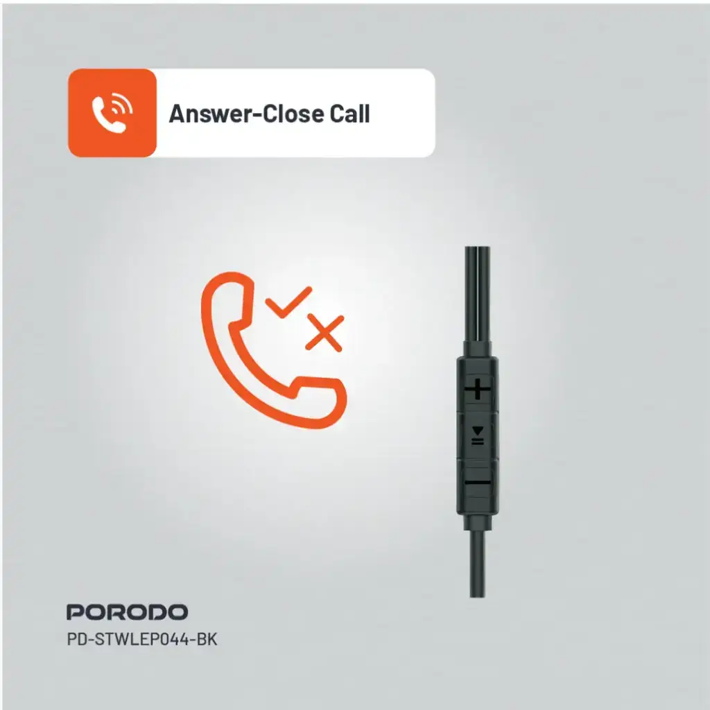 Porodo Soundtec Stereo Earphones Type-C Connector - Black (6)