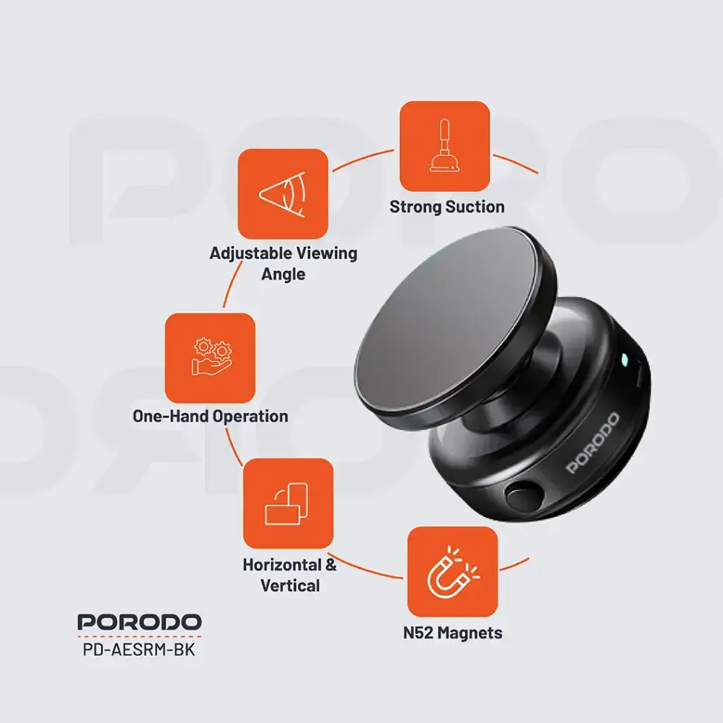 Porodo Vacuseal Magsafe Magnetic Mount - Black