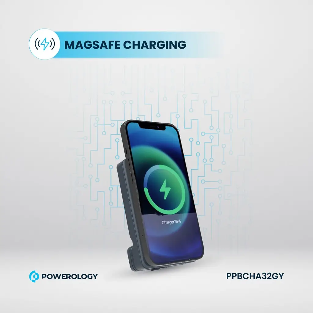 Powerology 5000mAh Power Bank With Magnetic Wireless Charger Car Mount (6)