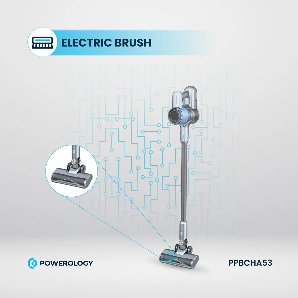 Powerology Cordless Stick Vacuum Cleaner with Detachable Battery - Dark Grey (2)