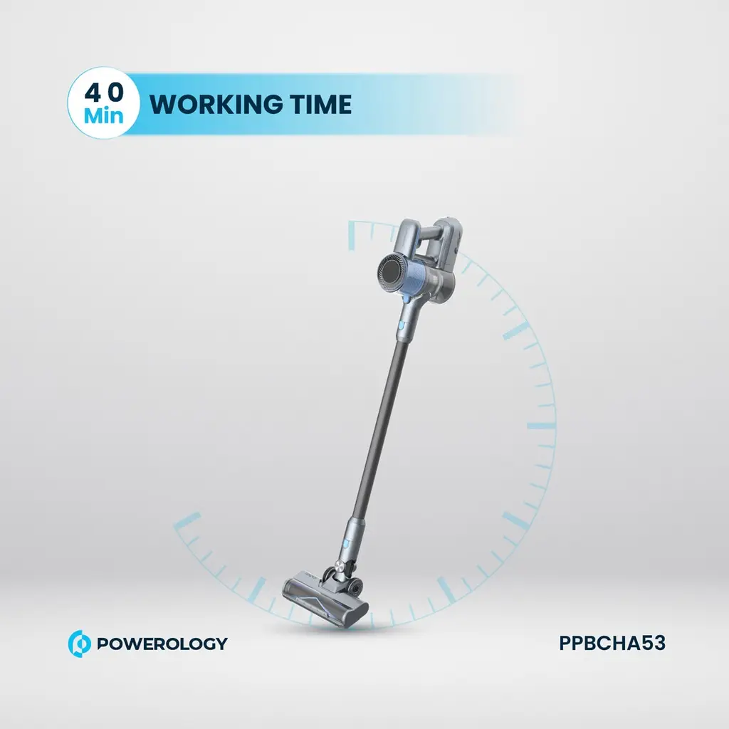 Powerology Cordless Stick Vacuum Cleaner with Detachable Battery - Dark Grey (7)