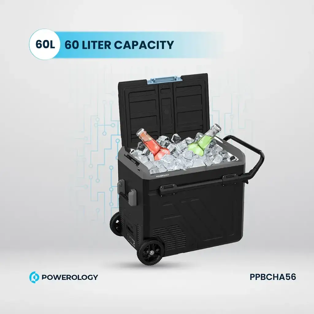 Powerology Dual Compartment Smart Fridge And Freezer - Gray