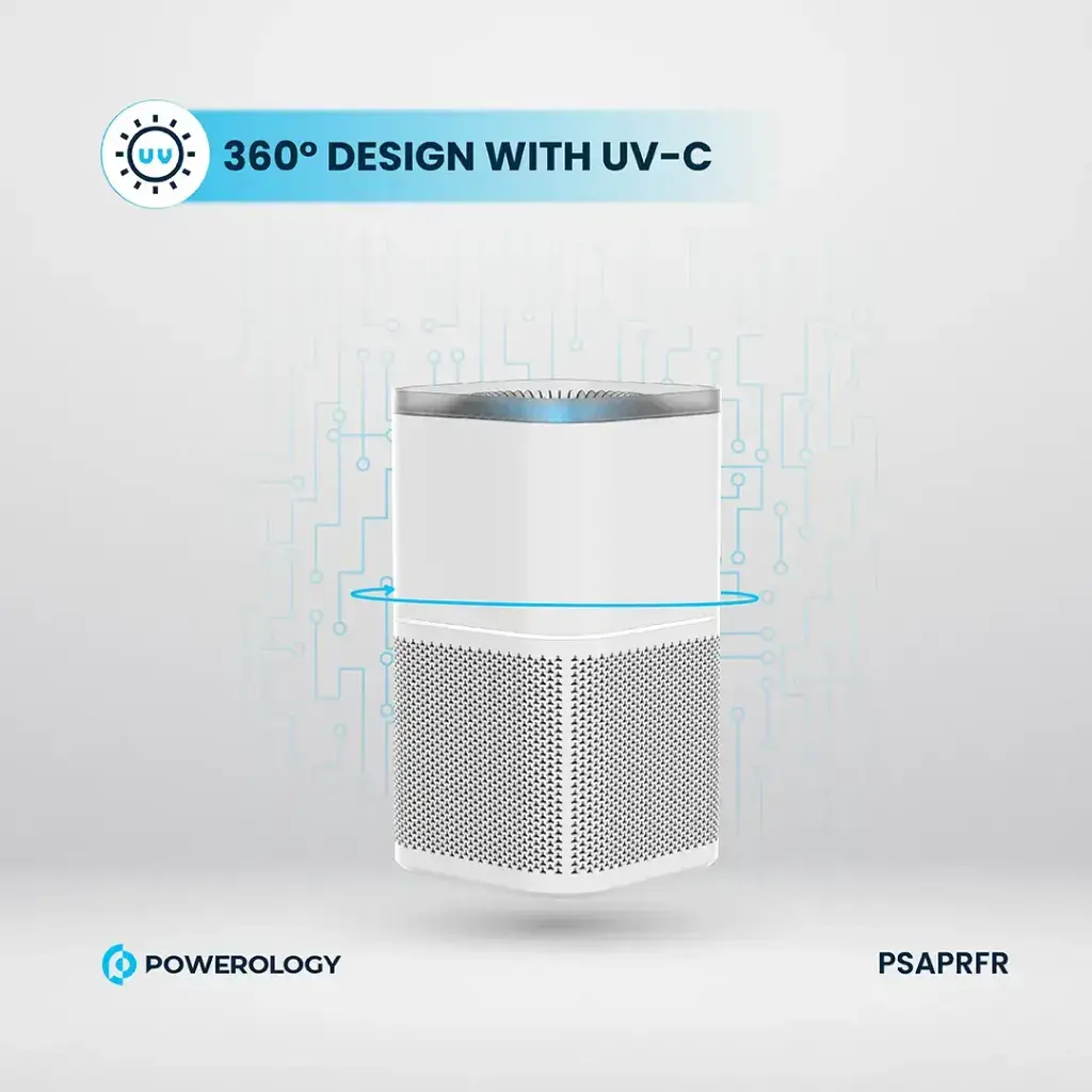 Powerology Smart Air Purifier Eliminate Odor & Smoke - White (4)