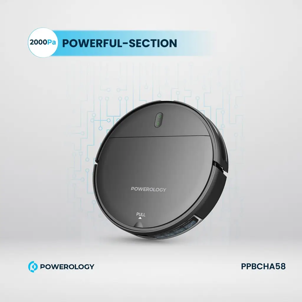 Powerology Smart Robovac Vacuum & Mop - Black (6)