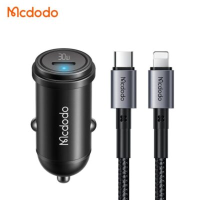 شارژر فندکی 30 وات با کابل لایتنینگ مک دودو مدل MCDODO CC-749-2