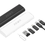 جعبه شارژ چندمنظوره پاوا Pawa مدل Multi-Function Storage Box با کابل Type-C شش مبدل نگهدارنده سیم‌کارت و سوزن خروج