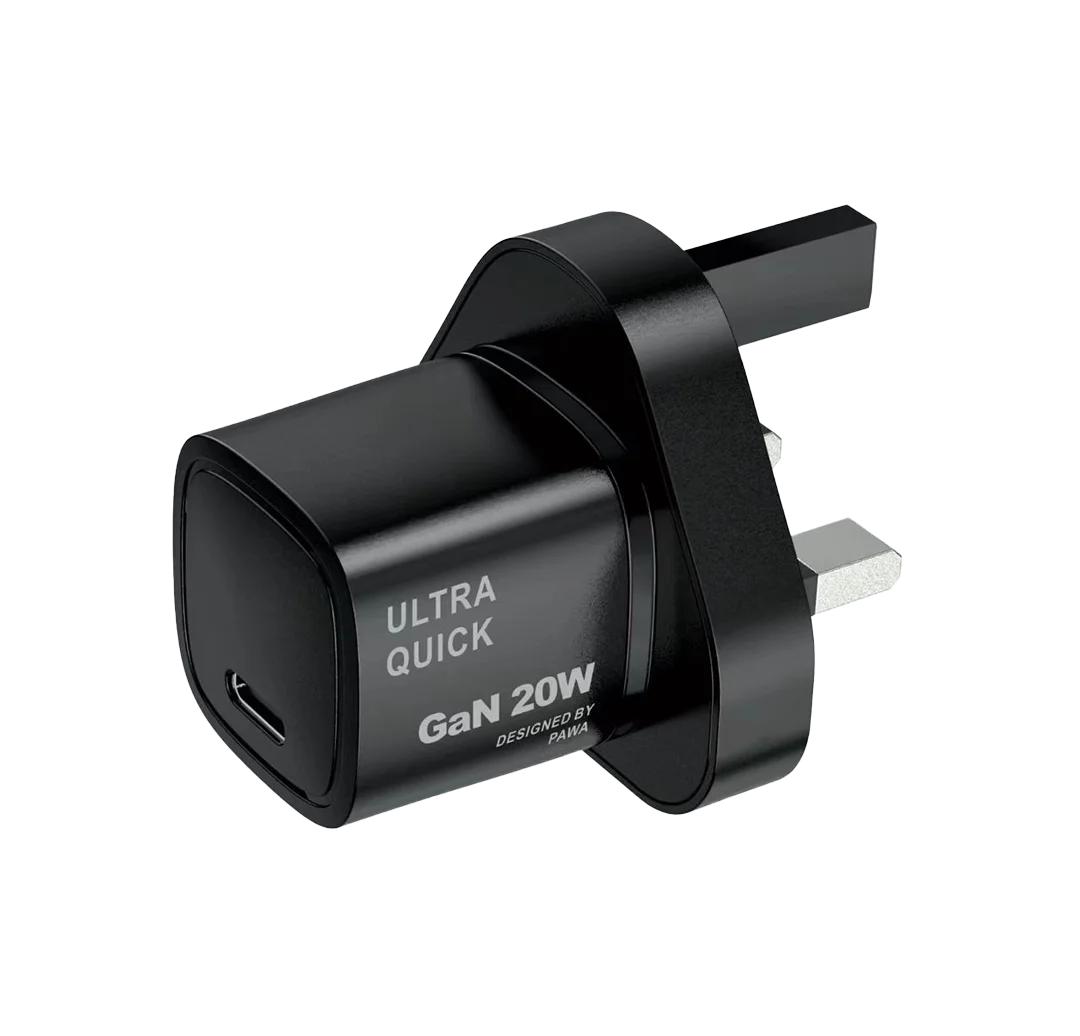 شارژر دیواری 20 وات 3 پین پاوا مدل Solid Gan PW-GN20UK