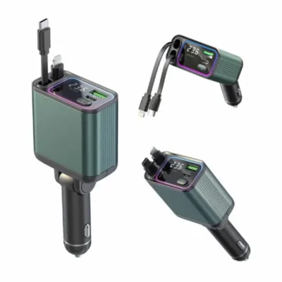 شارژر فندکی گرین لاین Retractable 90W Car Charger PD 65W