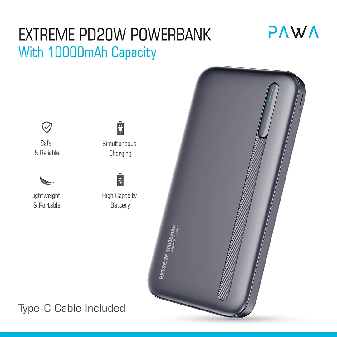 پاوربانک پاوا مدل Extreme PD20W ظرفیت 10000 میلی آمپر ساعت (3)