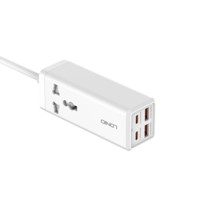 چندراهی برق الدینیو LDNIO مدل SC-1418 با 3 پریز AC و 4 پورت شارژ (2x Type-C, 2x USB-A)