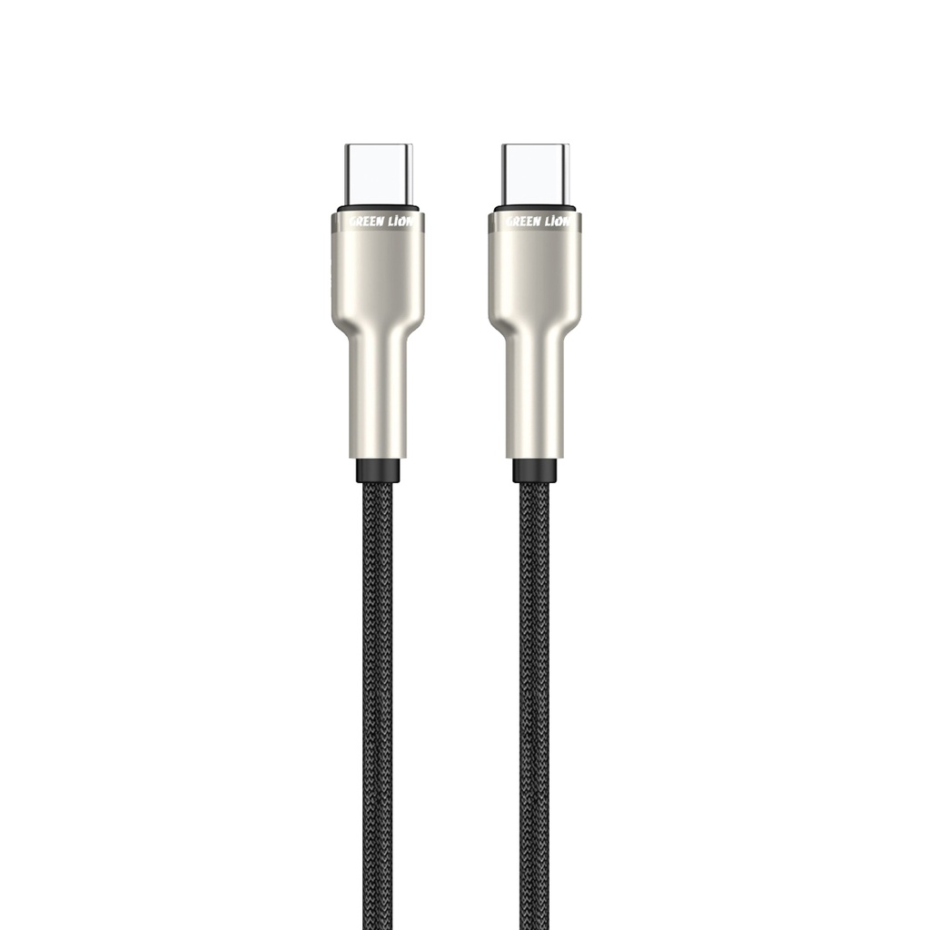کابل-USB-C-به-USB-C-با-روکش-فلزی-60W-گرین-لاین-Green-Lion-USB-C-to-USB-C-Braided-Zinc-Alloy-Cable-GN60BRC2CBK-2