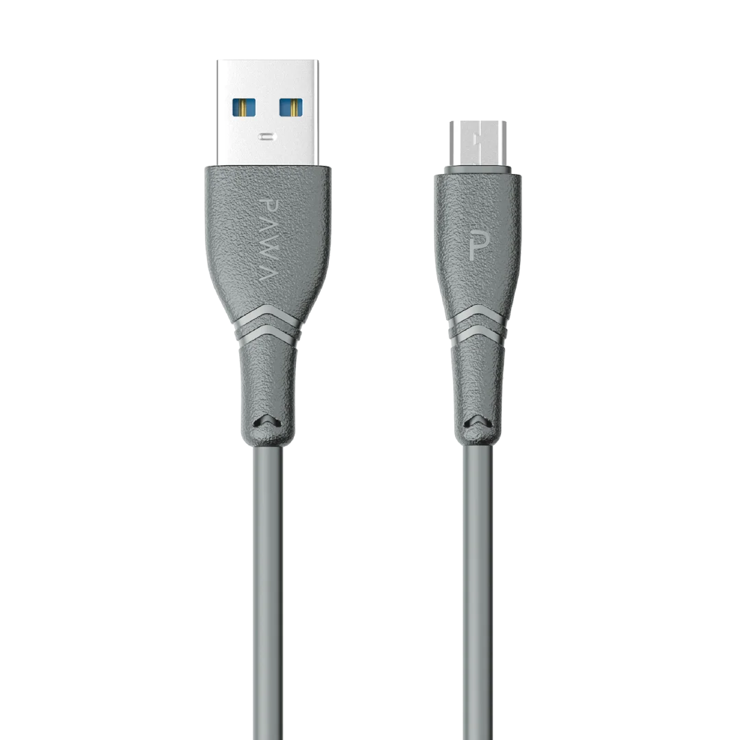 کابل شارژ سریع پاوا Pawa، با شدت جریان ۳ آمپر USB-A به Type-C با روکش PVC و طول 1.2 متر