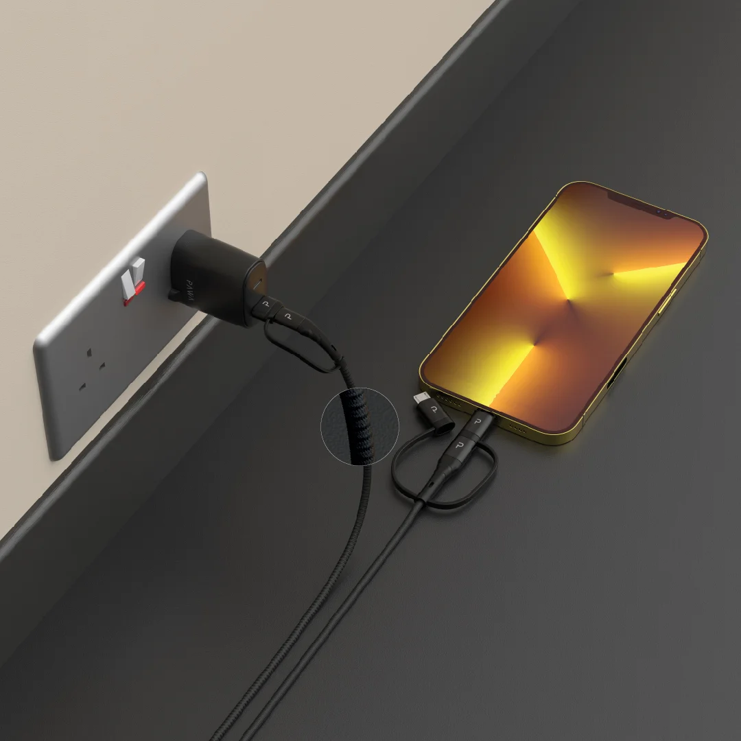 کابل شارژ و انتقال داده لایتنینگ 20 واتی پاوا Pawa مدل PW-12BDAIN1-BK (2)