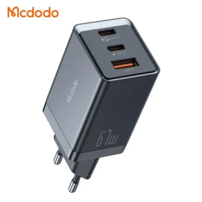 شارژر آداپتور دیواری مینی 3پورت 67وات مک دودو مدل MCDODO CH-1541 GaN5 PRO