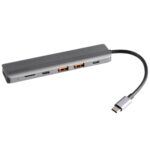 هاب تایپ سی 6 پورت 100 وات آلومینیومی پاورولوژی Powerology 6-in-1 Slim 4K HDMI USB-C Hub P61HBCGY