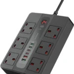 چندراهی 6 سوکت با USB و تایپ سی پرودو Porodo Multi-Port Super Hub 3M Cablee 3000W