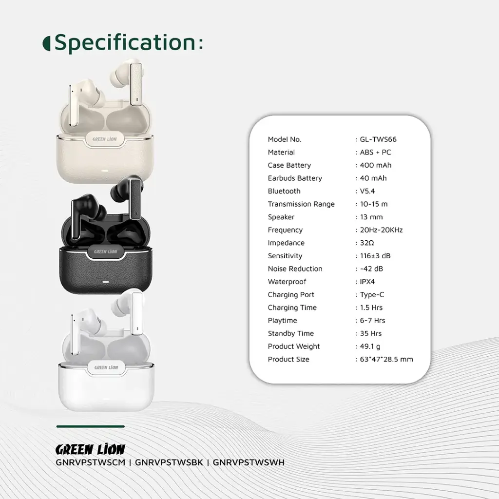 Green Lion River Plus True Wireless Earbuds (6)