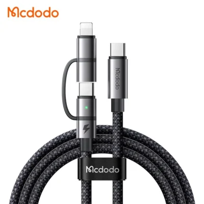 کابل شارژ و انتقال تصویر 100واتی تایپ سی به لایتنینگ+تایپ سی مک دودو مدل MCDODO CA-0450